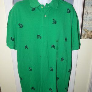 Chaps Ralph Lauren Green Embroidered Bass Fish Polo Size XL Men's NEW
